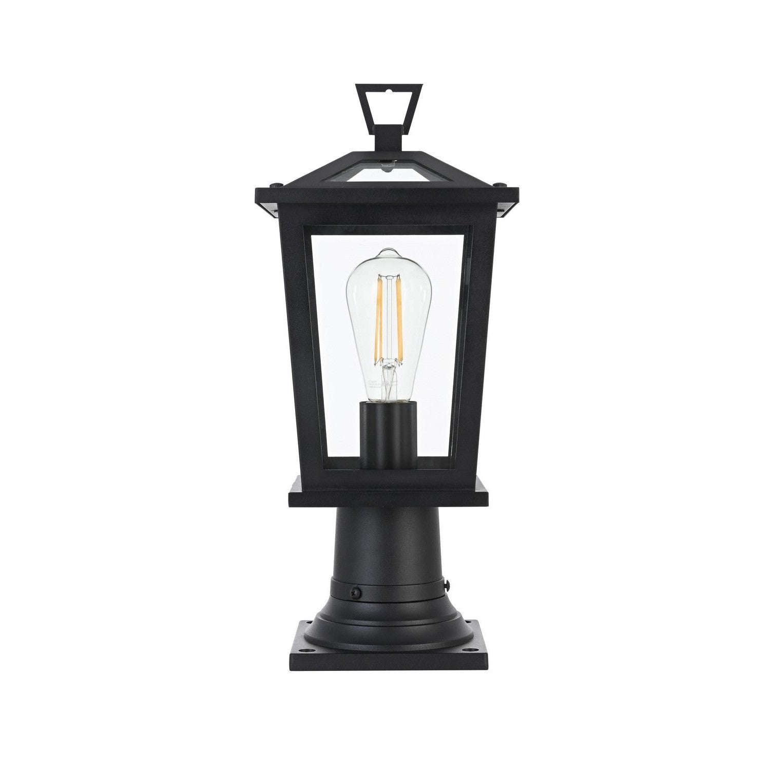 Elegant Lighting - OD332P17BK - One Light Outdoor Post Mount - Cayman - Black