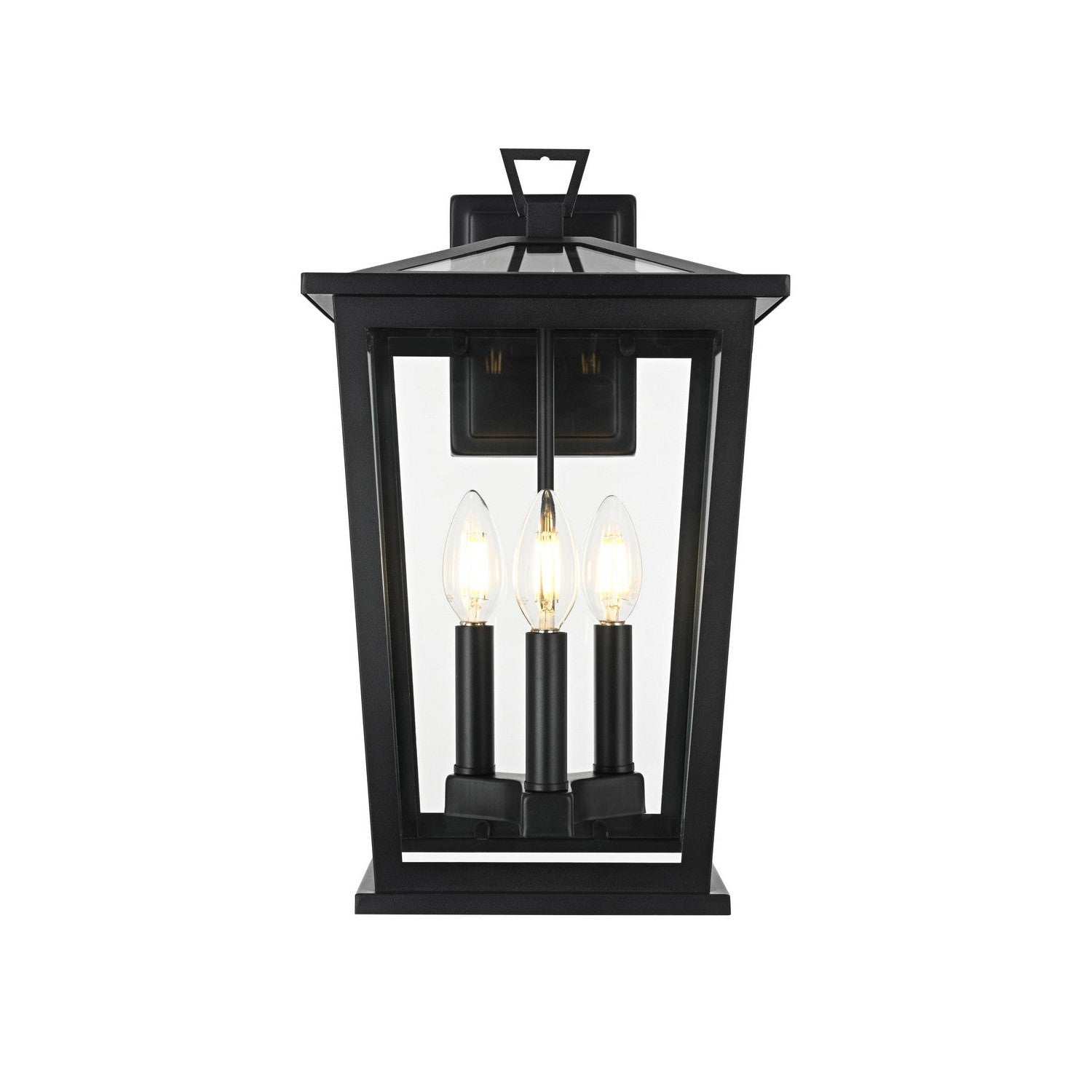 Elegant Lighting - OD332W16BK - Three Light Outdoor Wall Sconce - Cayman - Black