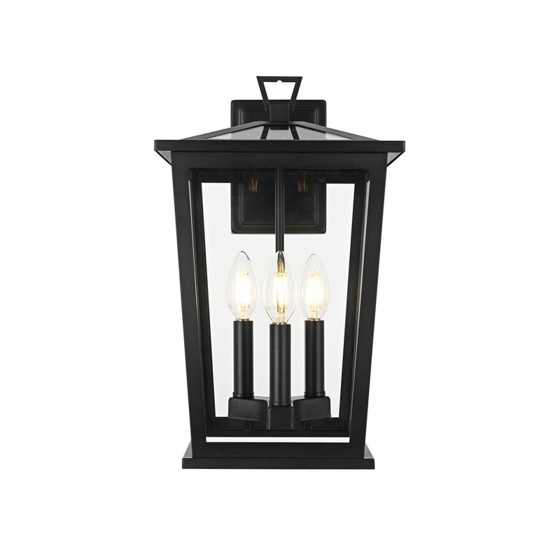 Elegant Lighting - OD332W16BK - Three Light Outdoor Wall Sconce - Cayman - Black