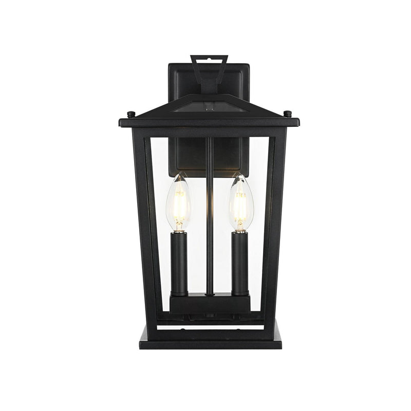 Elegant Lighting - OD333W15BK - Two Light Outdoor Wall Sconce - Berks - Black