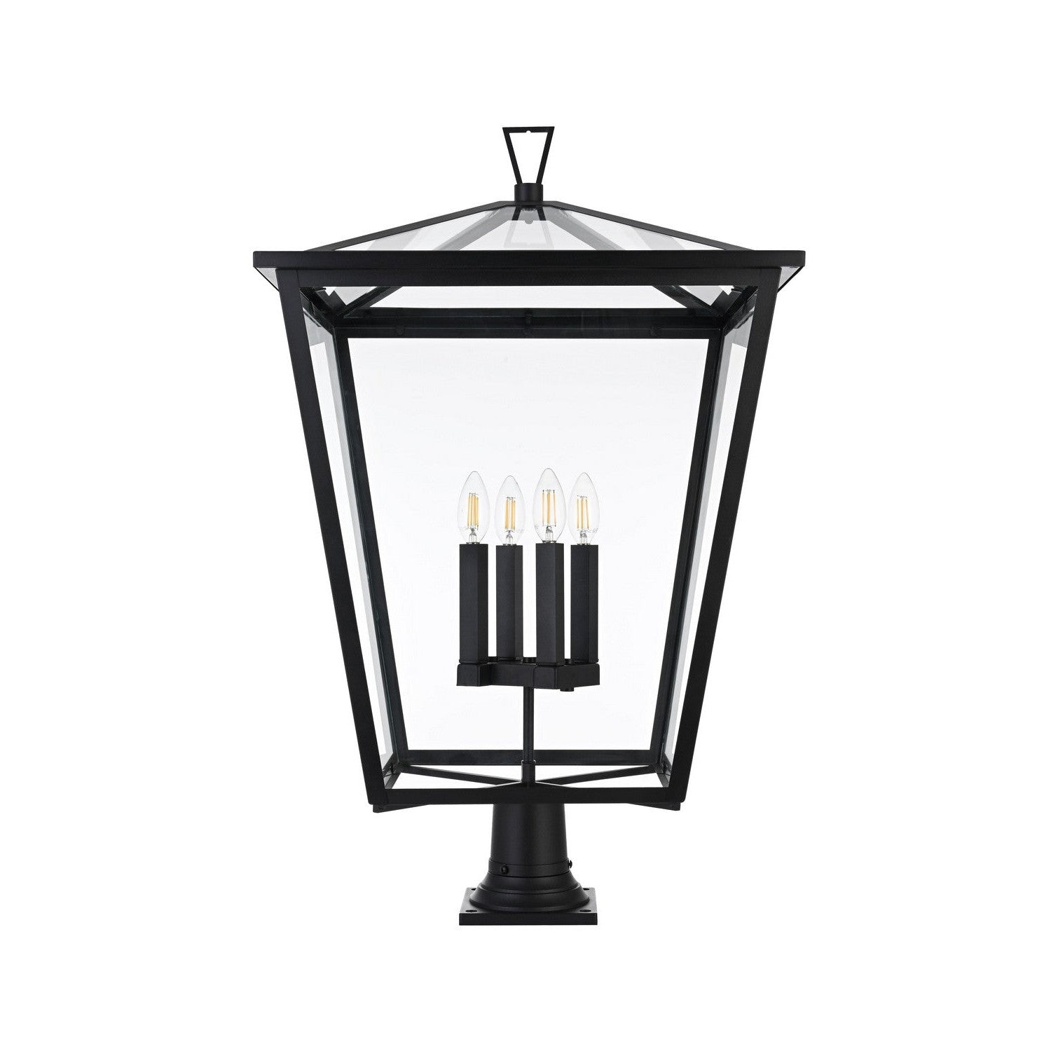 Elegant Lighting - OD334P33BK - Four Light Outdoor Post Mount - Oxford - Black