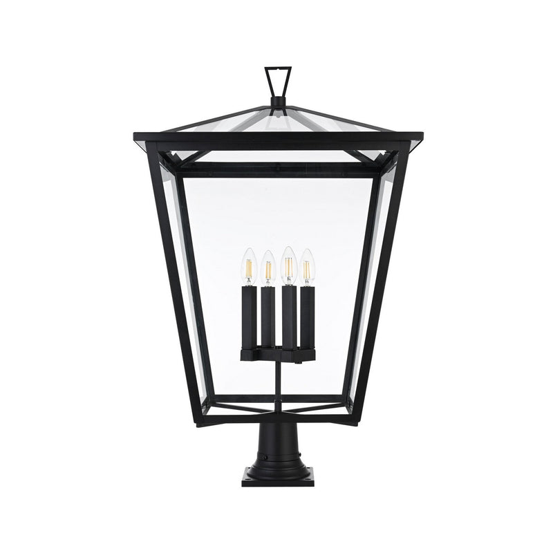 Elegant Lighting - OD334P33BK - Four Light Outdoor Post Mount - Oxford - Black