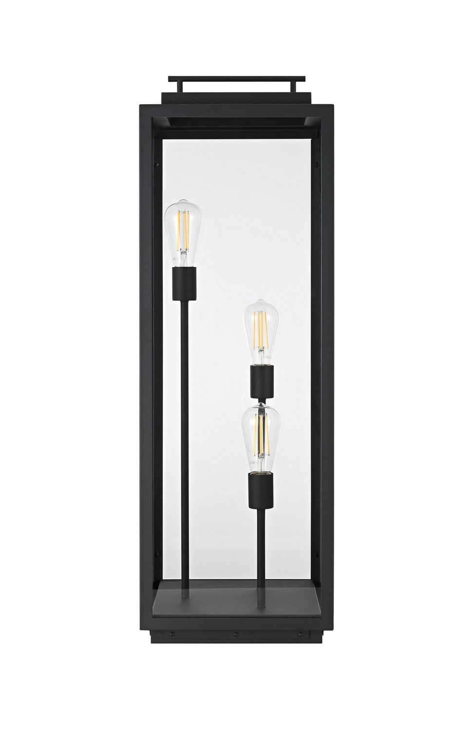 Elegant Lighting - OD418L36BK - Three Light Outdoor Lawn Light - Valentin - Black