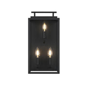 Elegant Lighting - OD418W17BK - Three Light Outdoor Wall Sconce - Valentin - Black