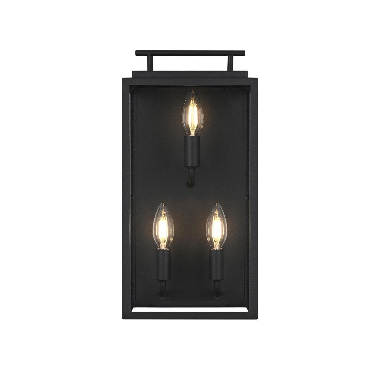 Elegant Lighting - OD418W17BK - Three Light Outdoor Wall Sconce - Valentin - Black