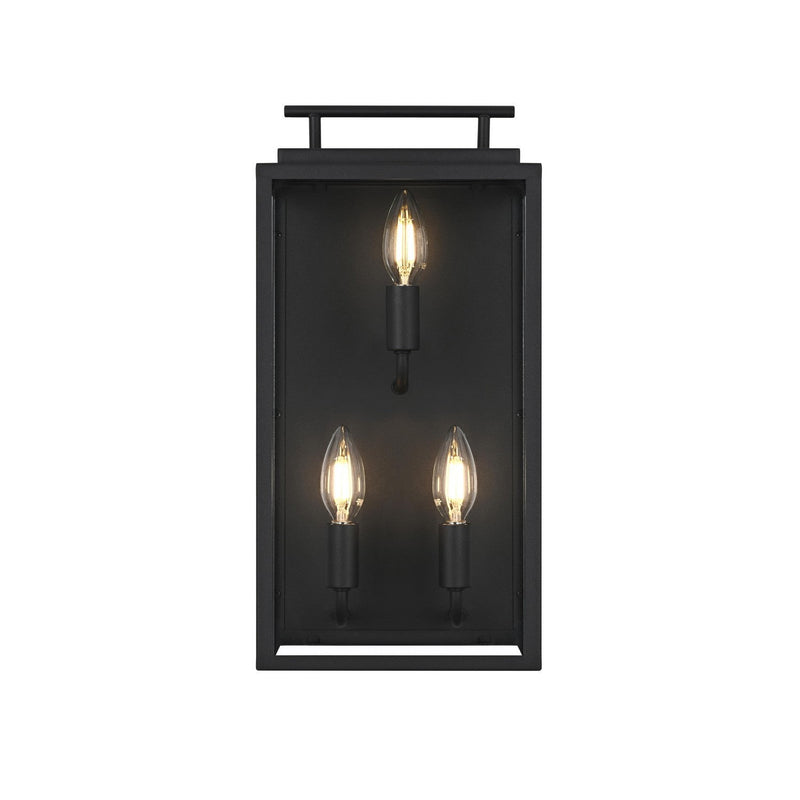 Elegant Lighting - OD418W17BK - Three Light Outdoor Wall Sconce - Valentin - Black