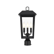 Elegant Lighting - OD502P18BK - Three Light Outdoor Post Mount - Riggs - Black