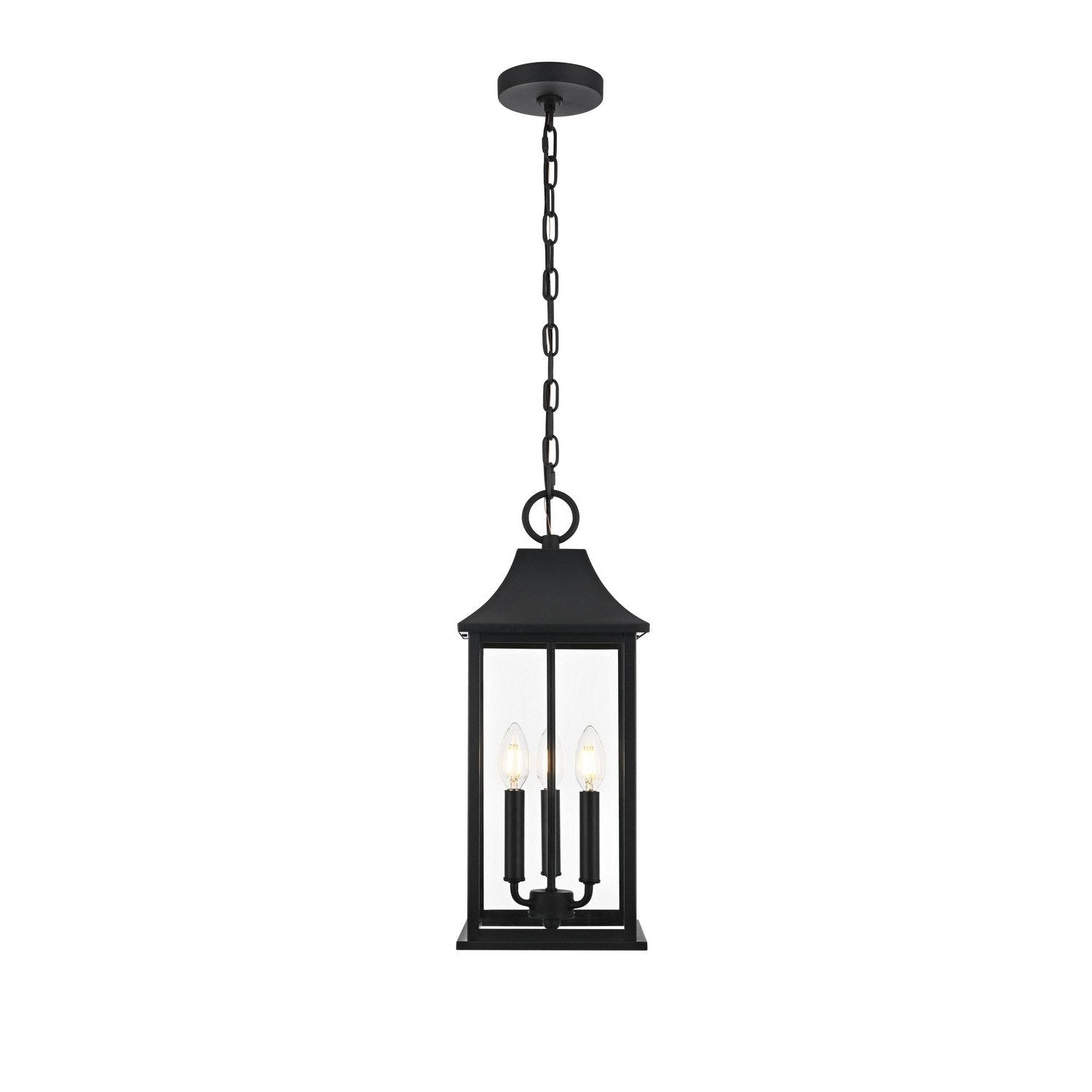 Elegant Lighting - OD503H21BK - Three Light Outdoor Pendant - Shepard - Black