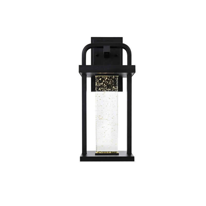 Elegant Lighting - OD602W15BK - LED Outdoor Wall Sconce - Uriah - Black and Clear