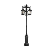 Elegant Lighting - OD605P84BK - Three Light Outdoor Post Mount - Luz - Black and Clear