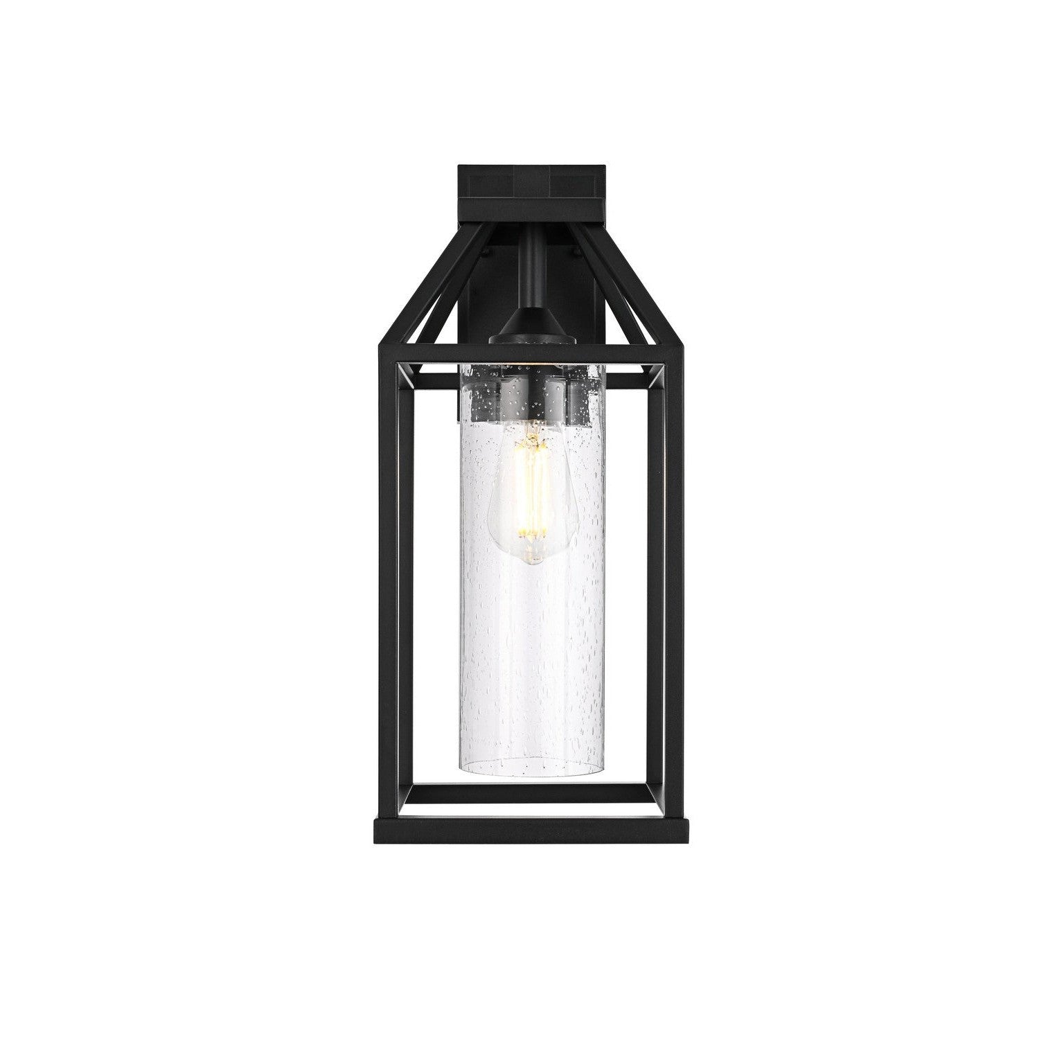 Elegant Lighting - OD606W19BK - One Light Outdoor Wall Sconce - Zora - Black and Clear