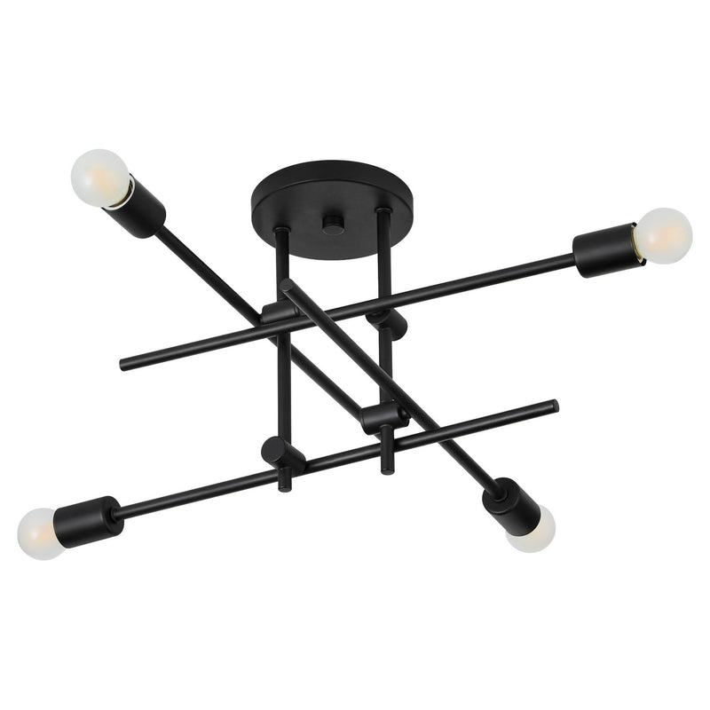 Quorum - 3-696-15 - Four Light Semi-Flush Mount - Mika - Black