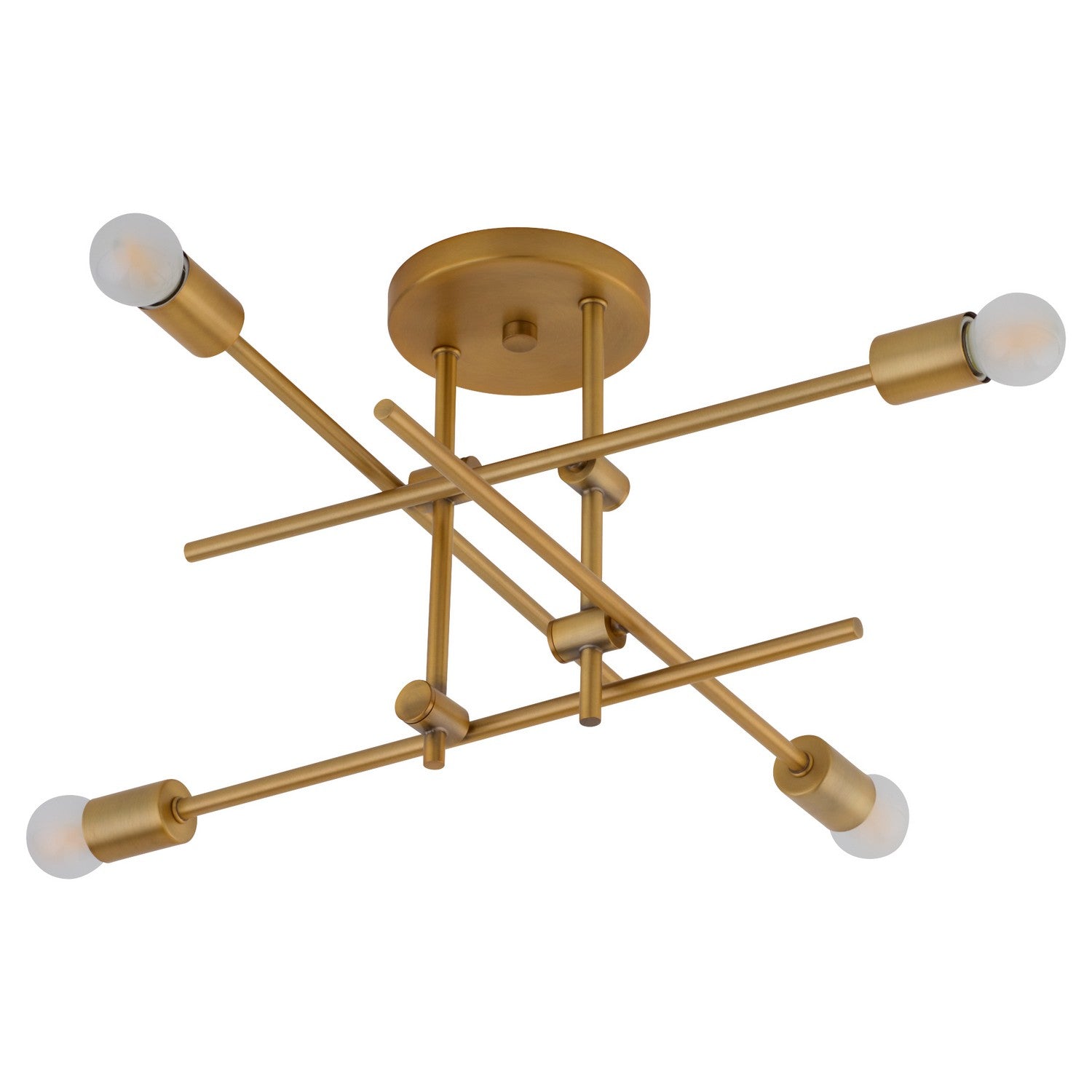 Quorum - 3-696-56 - Four Light Semi-Flush Mount - Mika - Brushed Brass