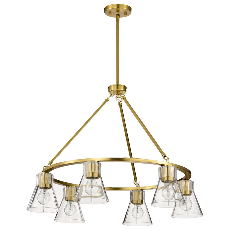 Nuvo Lighting - 60-8345 - Six Light Chandelier - Gianna - Vintage Brass
