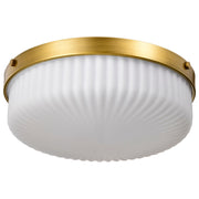 Nuvo Lighting - 60-8668 - Three Light Flush Mount - Solara - Natural Brass