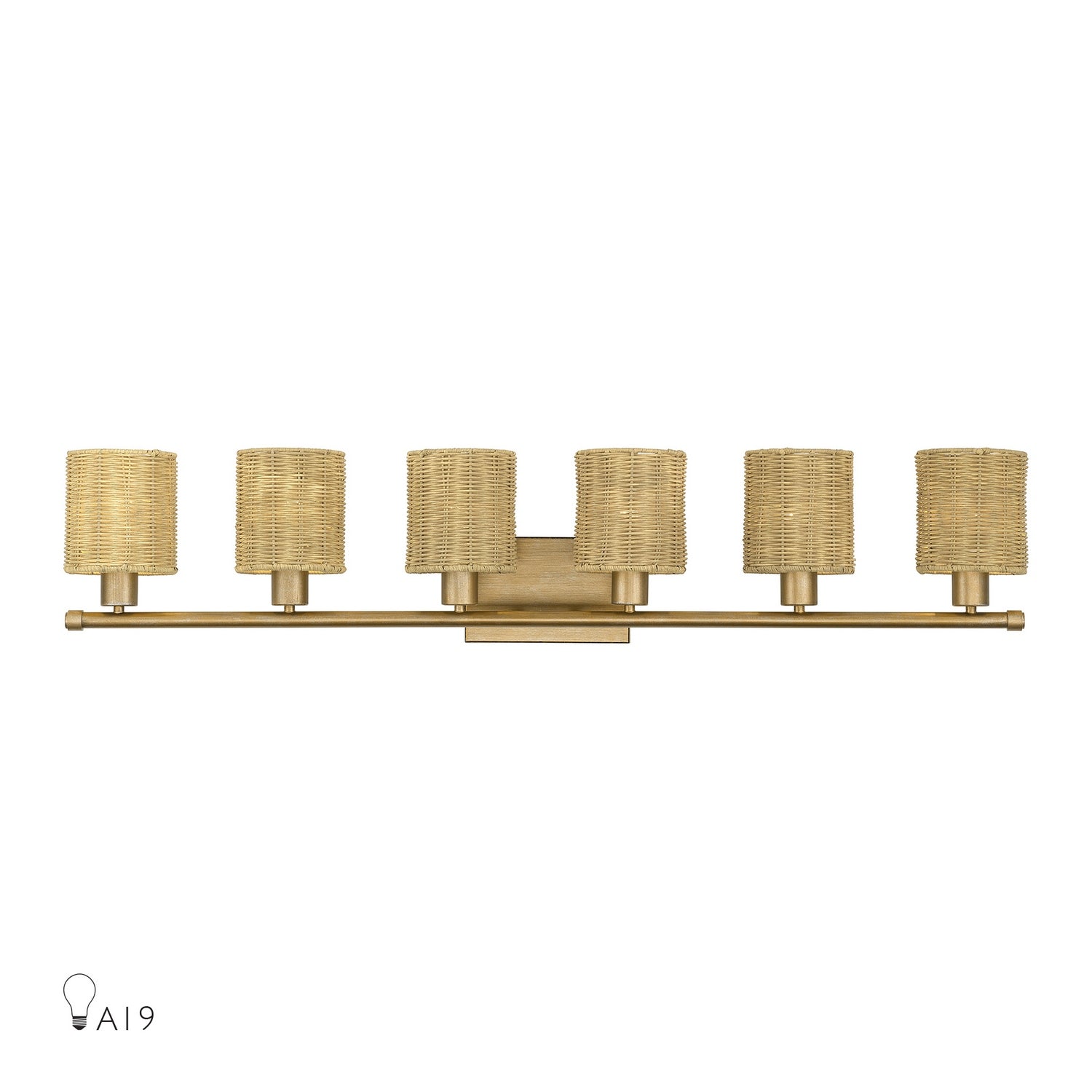 Livex Lighting - 13706-48 - Six Light Vanity - Weavington - Antique Gold Leaf