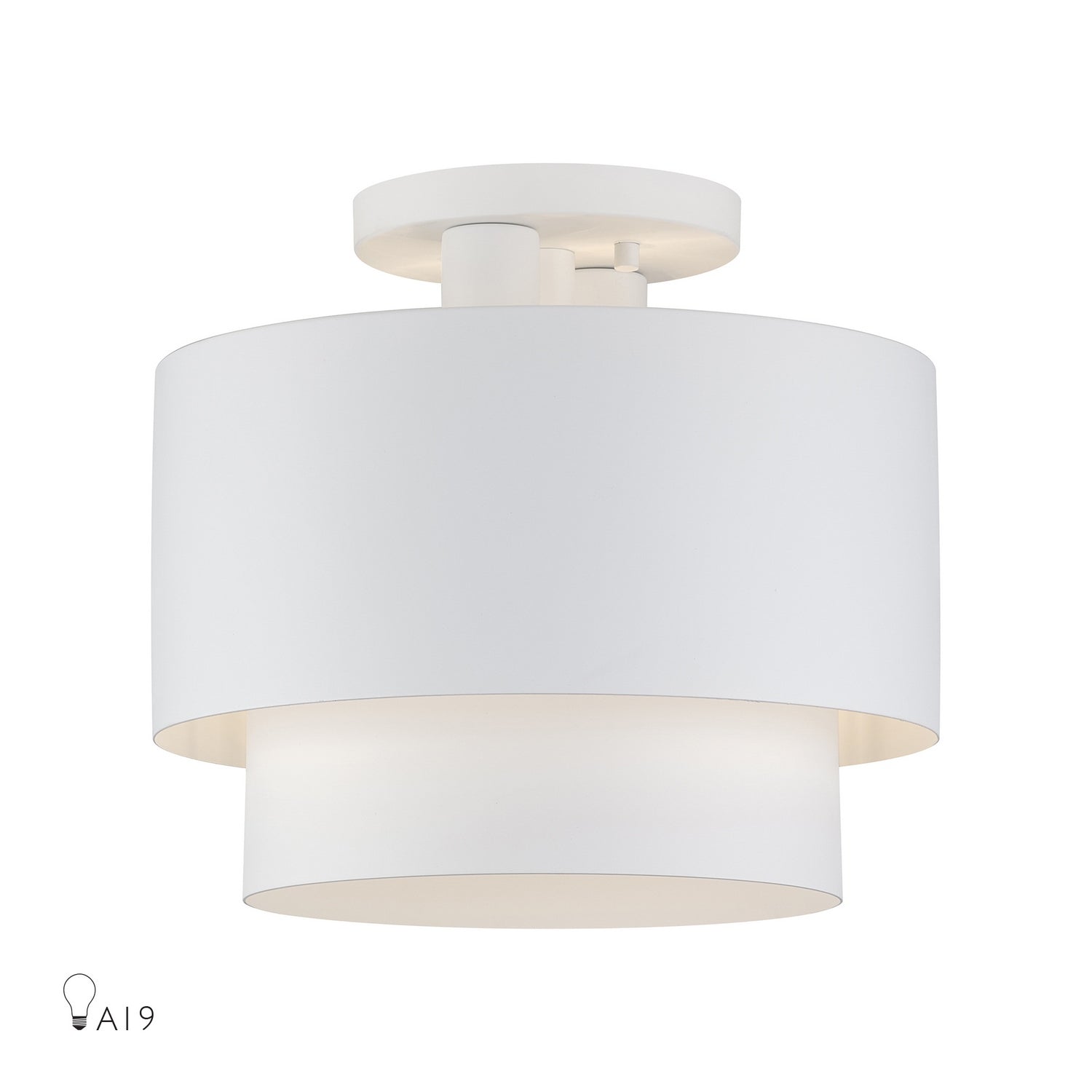 Livex Lighting - 40054-03 - Two Light Semi-Flush Mount - Zolana - White