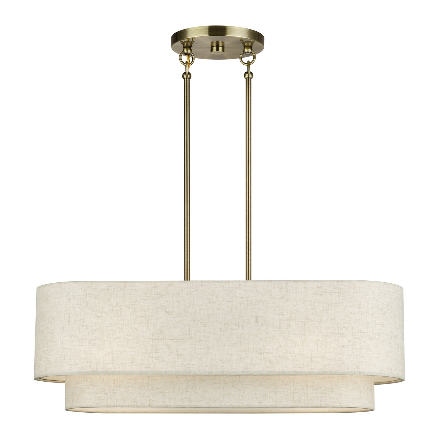 Livex Lighting - 41933-01 - Three Light Linear Chandelier - Manorwood - Antique Brass