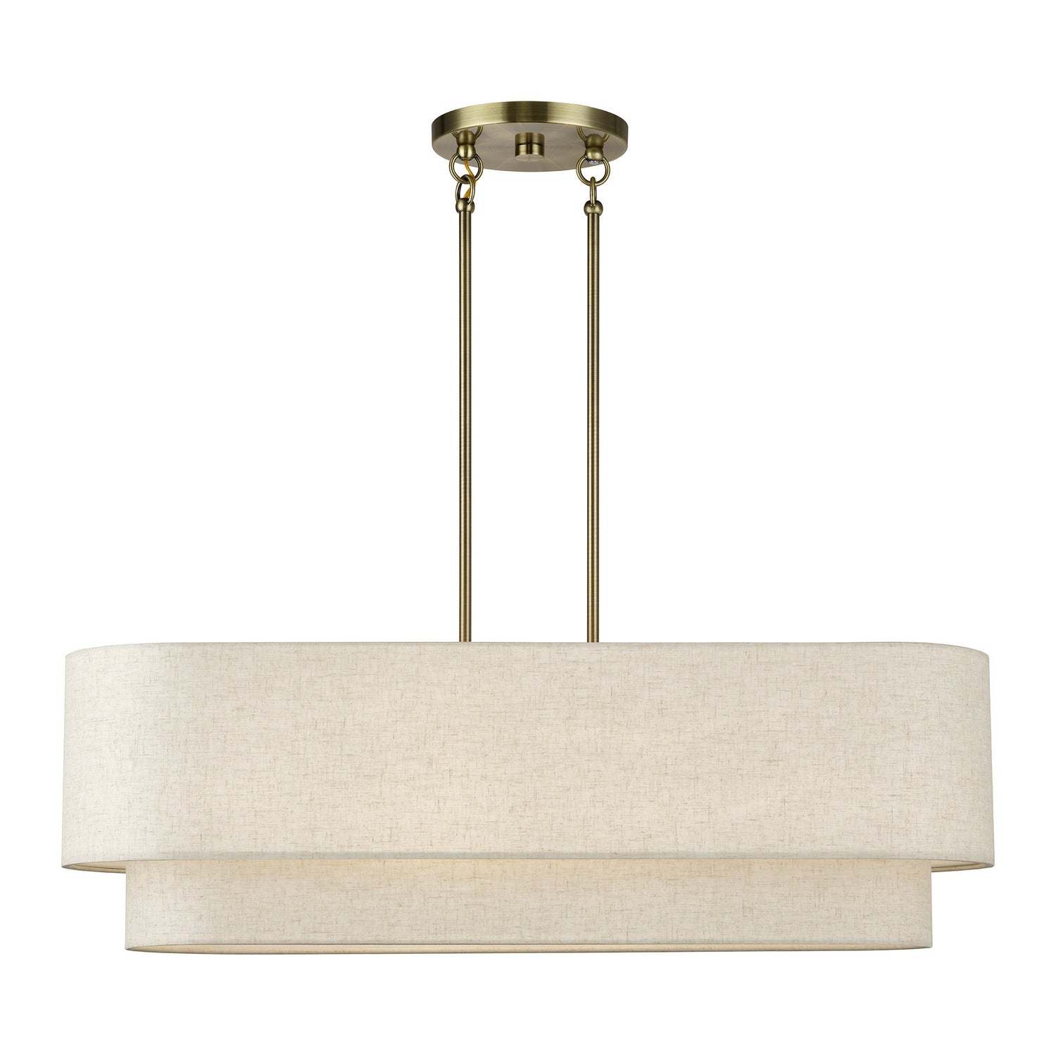 Livex Lighting - 41934-01 - Four Light Linear Chandelier - Manorwood - Antique Brass