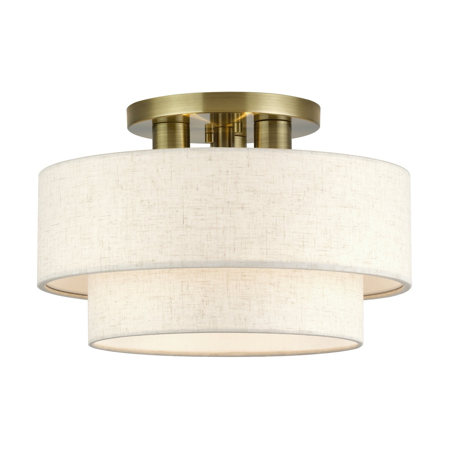 Livex Lighting - 41944-01 - Three Light Semi-Flush Mount - Manorwood - Antique Brass