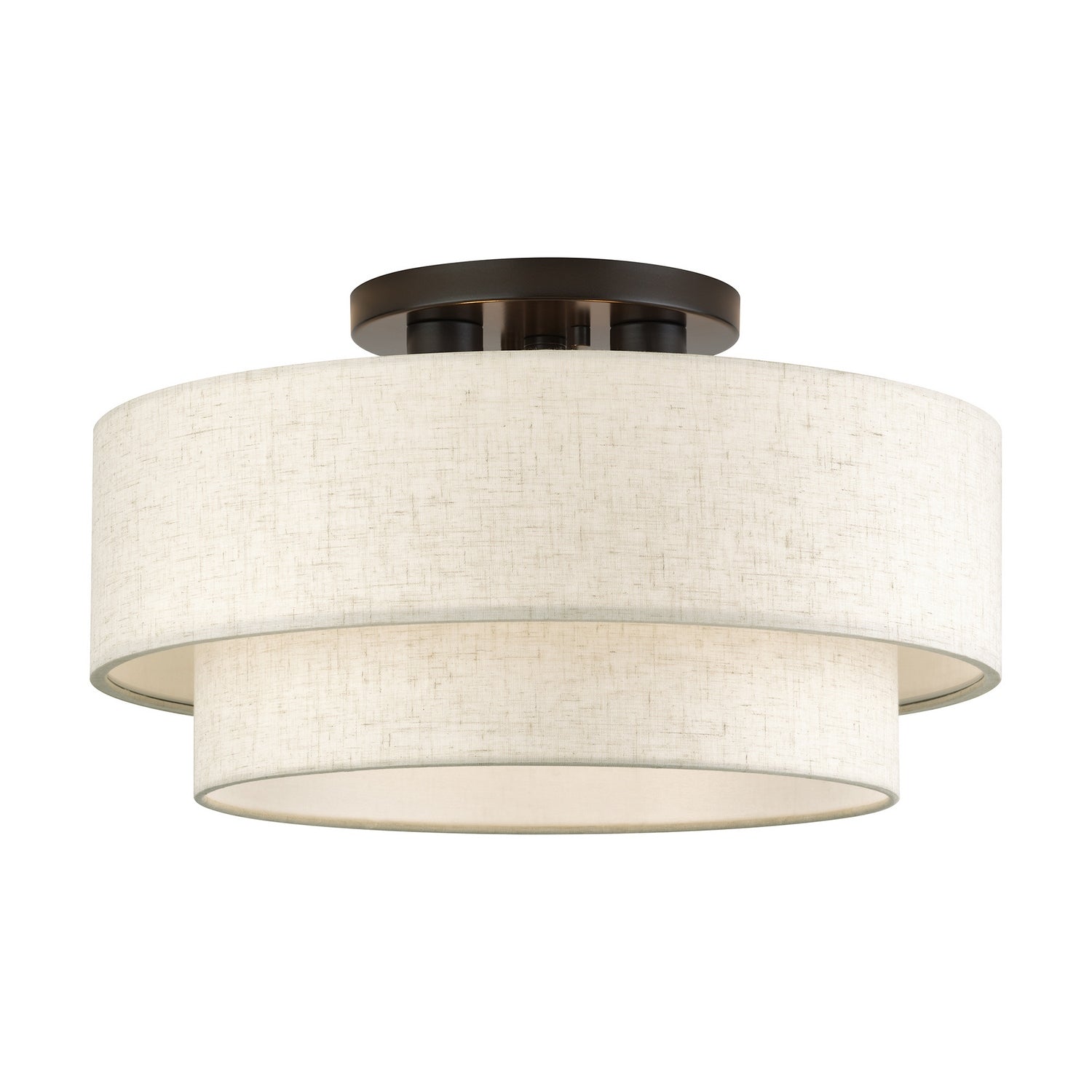 Livex Lighting - 41945-92 - Three Light Semi-Flush Mount - Manorwood - English Bronze