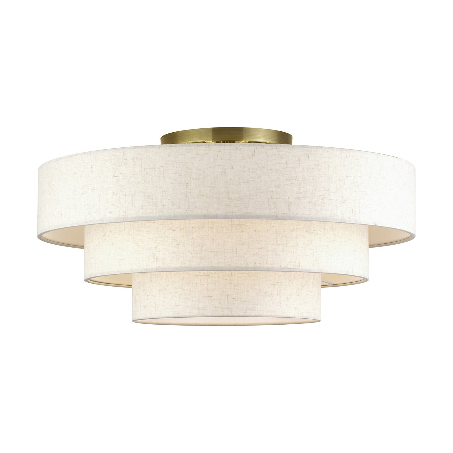 Livex Lighting - 41948-01 - Five Light Semi-Flush Mount - Manorwood - Antique Brass