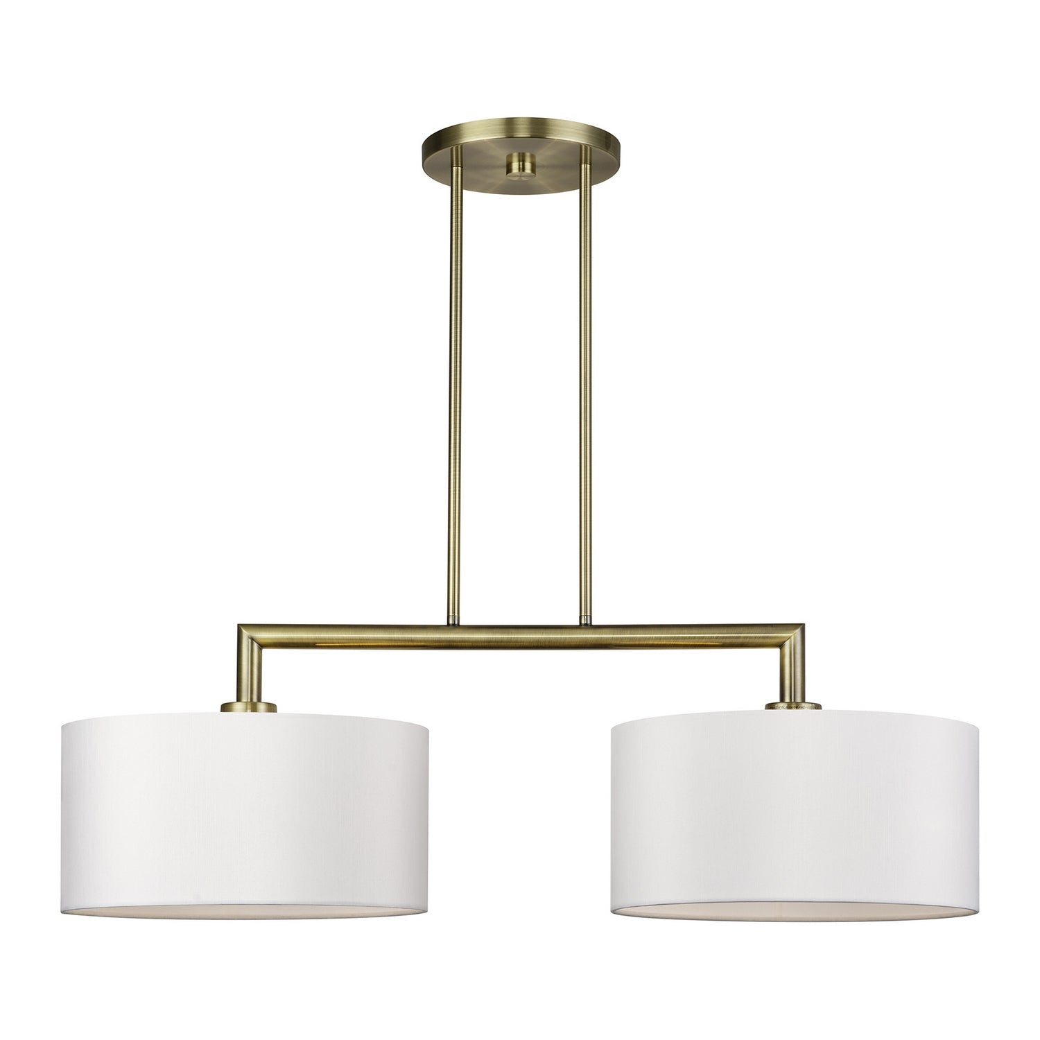 Livex Lighting - 45492-01 - Two Light Linear Chandelier - Meridian - Antique Brass
