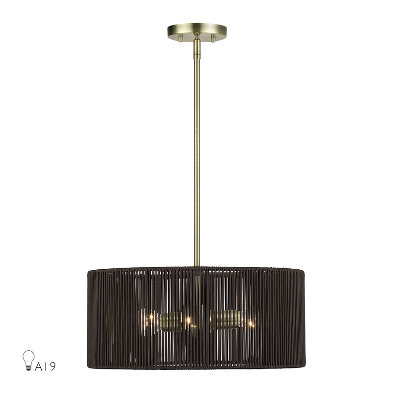 Livex Lighting - 49123-01 - Three Light Chandelier - Acordia - Antique Brass