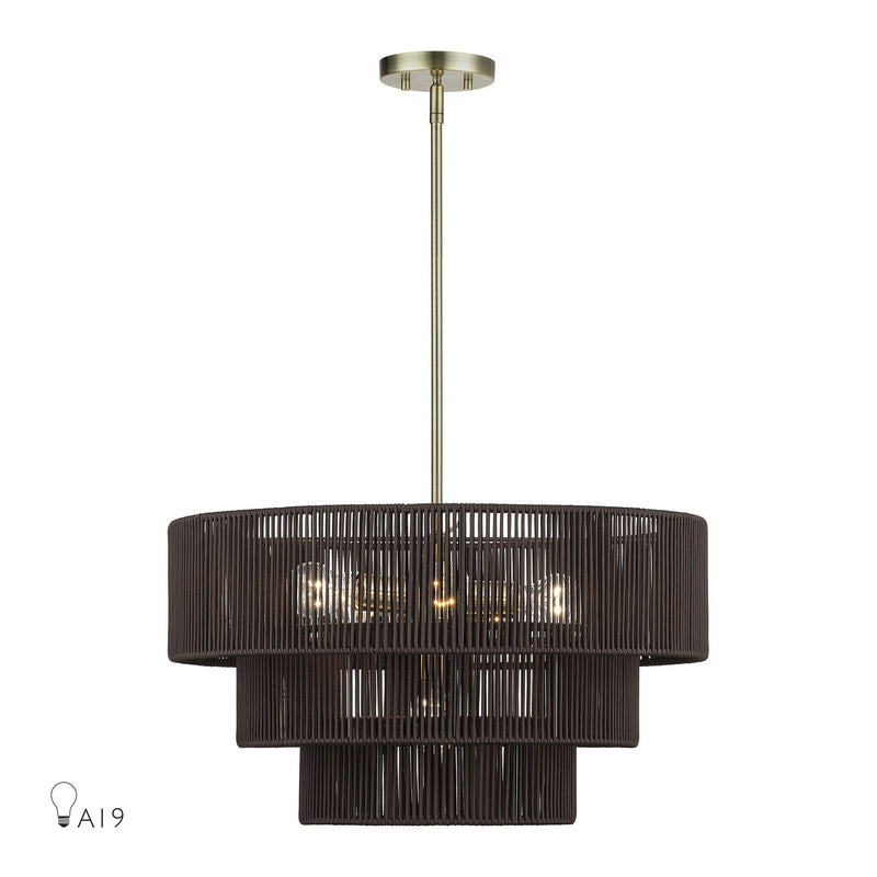 Livex Lighting - 49126-01 - Six Light Chandelier - Acordia - Antique Brass