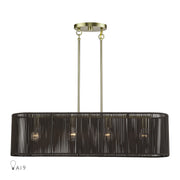 Livex Lighting - 49128-01 - Four Light Linear Chandelier - Acordia - Antique Brass