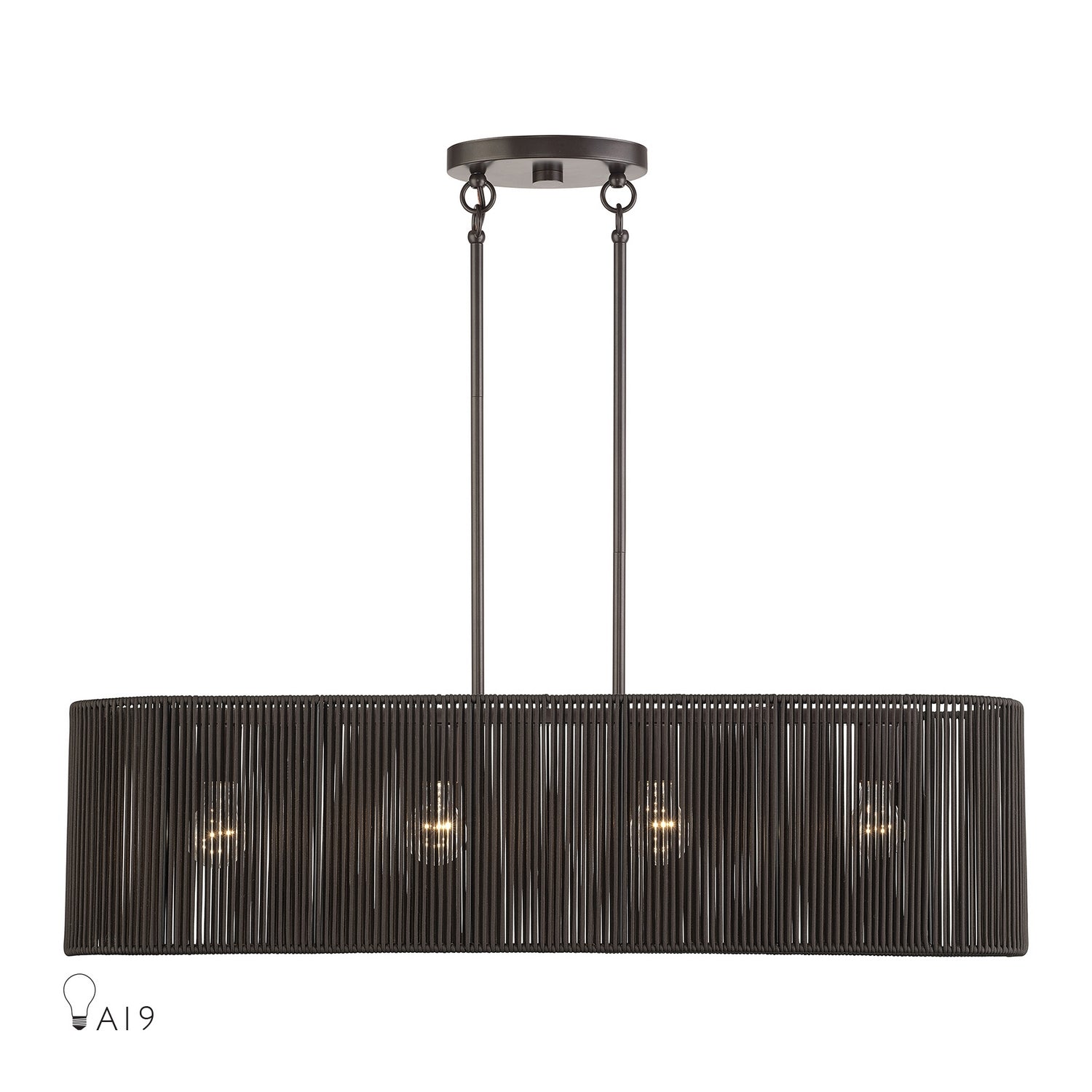 Livex Lighting - 49128-92 - Four Light Linear Chandelier - Acordia - English Bronze