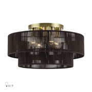 Livex Lighting - 49135-01 - Four Light Semi-Flush Mount - Acordia - Antique Brass
