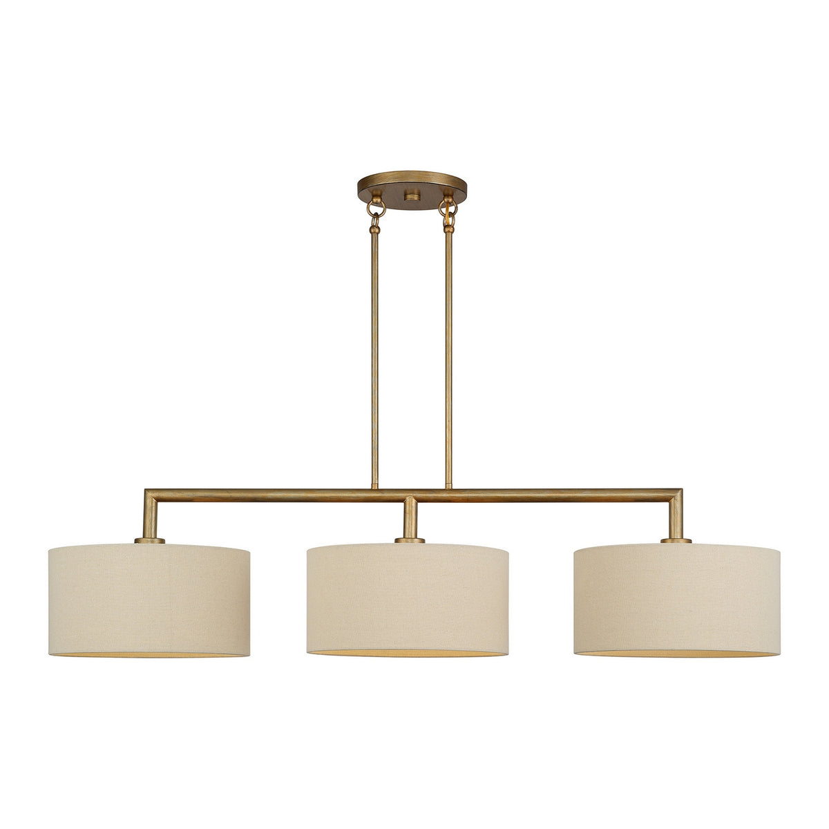 Livex Lighting - 52263-48 - Three Light Linear Chandelier - Bellingham - Antique Gold Leaf