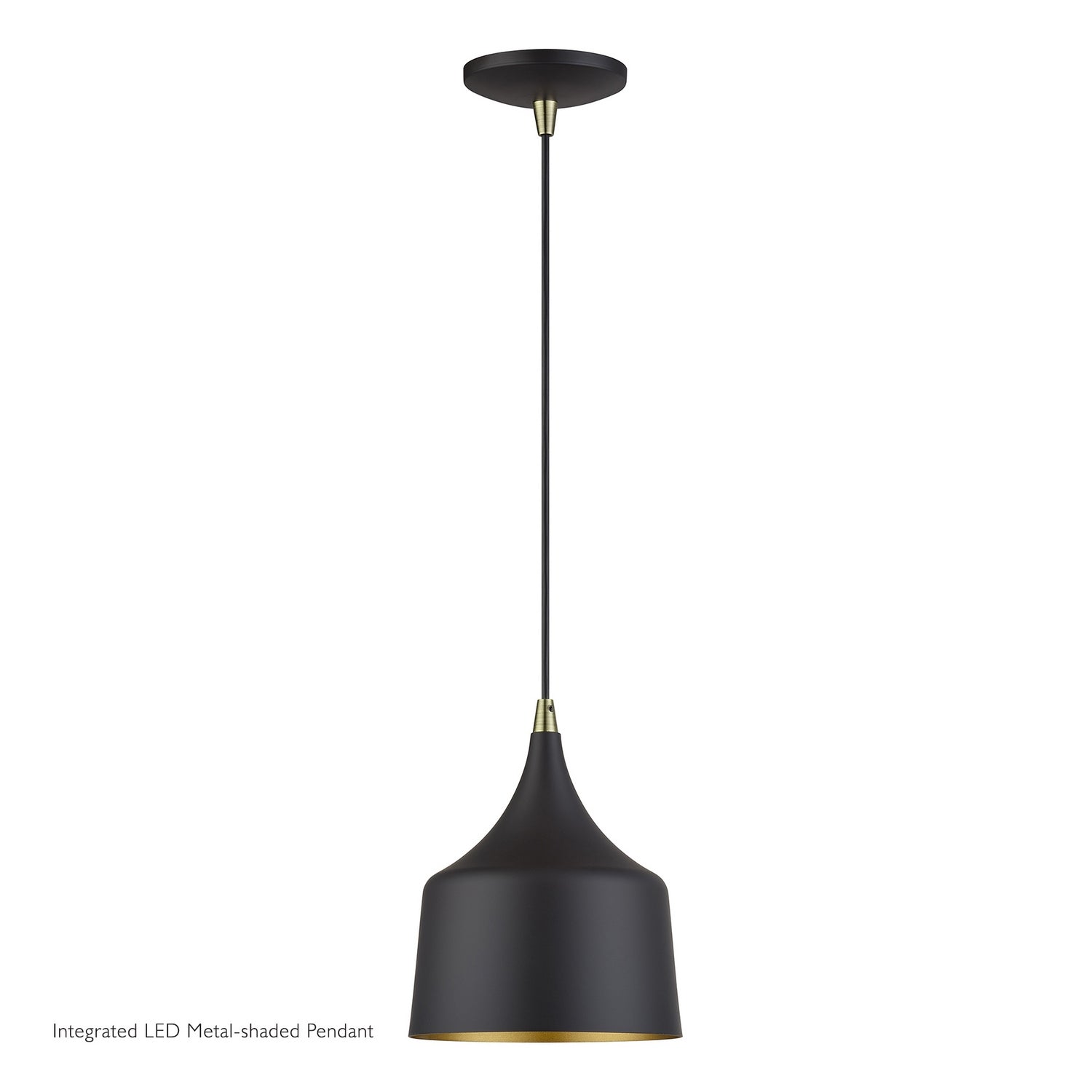 Livex Lighting - 51472-07 - LED Pendant - Bolita - Bronze w/Antique Brass