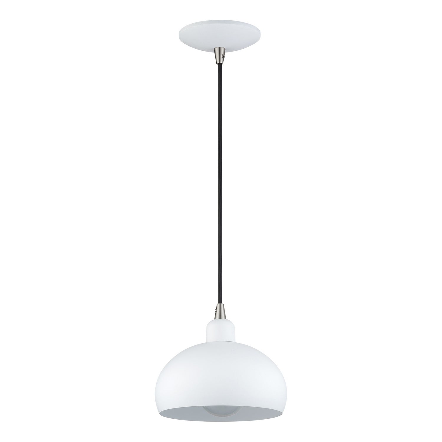 Livex Lighting - 51513-03 - One Light Mini Pendant - Domma - White w/Brushed Nickel