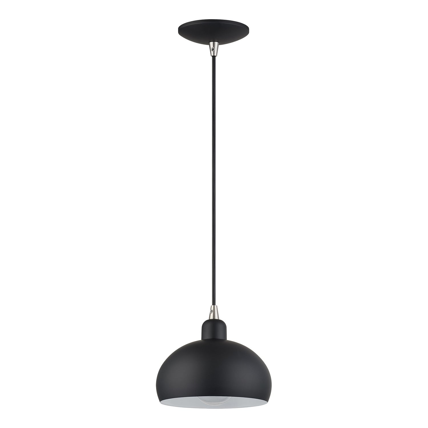 Livex Lighting - 51513-04 - One Light Mini Pendant - Domma - Black w/Brushed Nickel