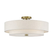 Livex Lighting - 52139-01 - Five Light Semi-Flush Mount - Monroe - Antique Brass