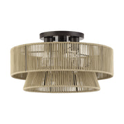 Livex Lighting - 53167-92 - Three Light Semi-Flush Mount - Florell - English Bronze