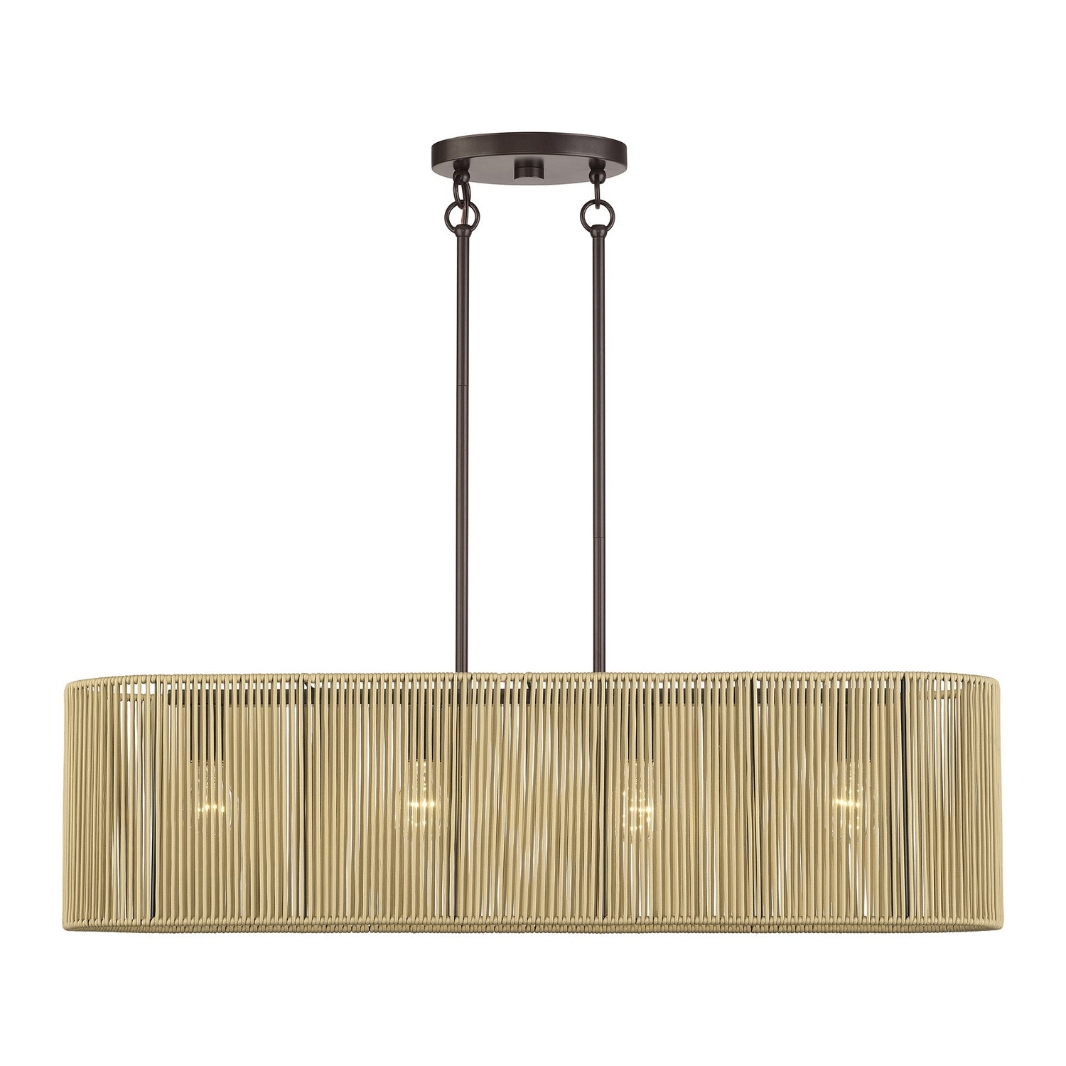 Livex Lighting - 53194-92 - Four Light Linear Chandelier - Goldiemesh - English Bronze
