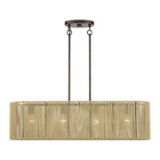 Livex Lighting - 53194-92 - Four Light Linear Chandelier - Goldiemesh - English Bronze
