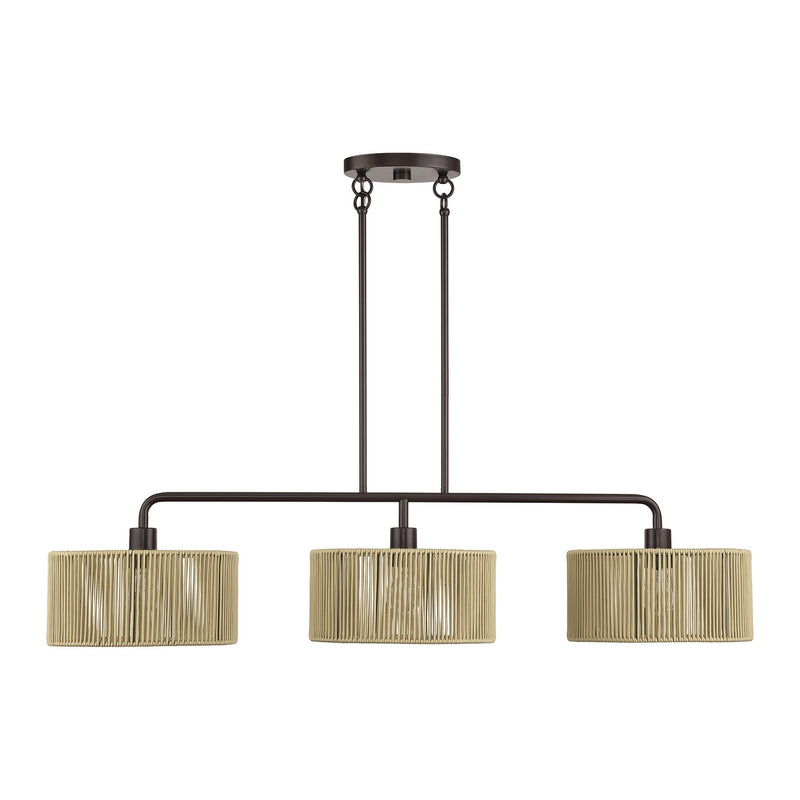 Livex Lighting - 53195-92 - Three Light Linear Chandelier - Goldiemesh - English Bronze