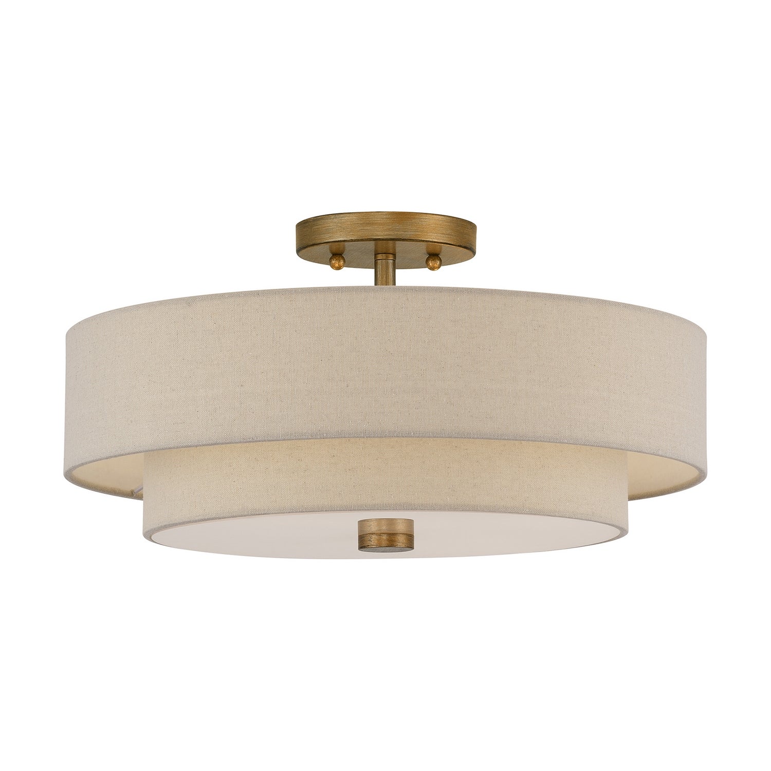 Livex Lighting - 58855-48 - Four Light Semi-Flush Mount - Bellingham - Antique Gold Leaf