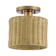 Livex Lighting - 60045-48 - One Light Semi-Flush Mount - Weavington - Antique Gold Leaf