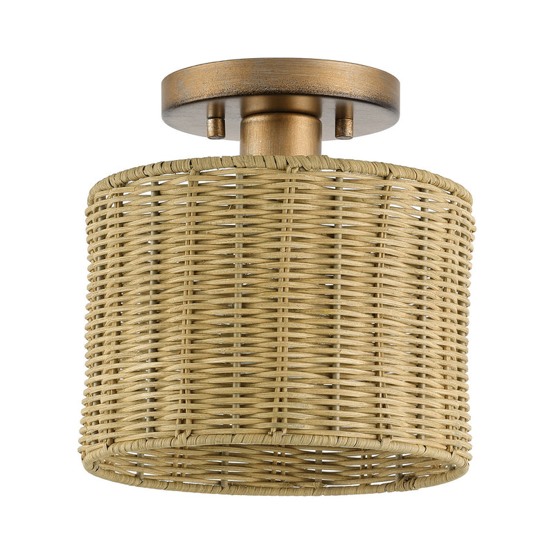 Livex Lighting - 60045-48 - One Light Semi-Flush Mount - Weavington - Antique Gold Leaf