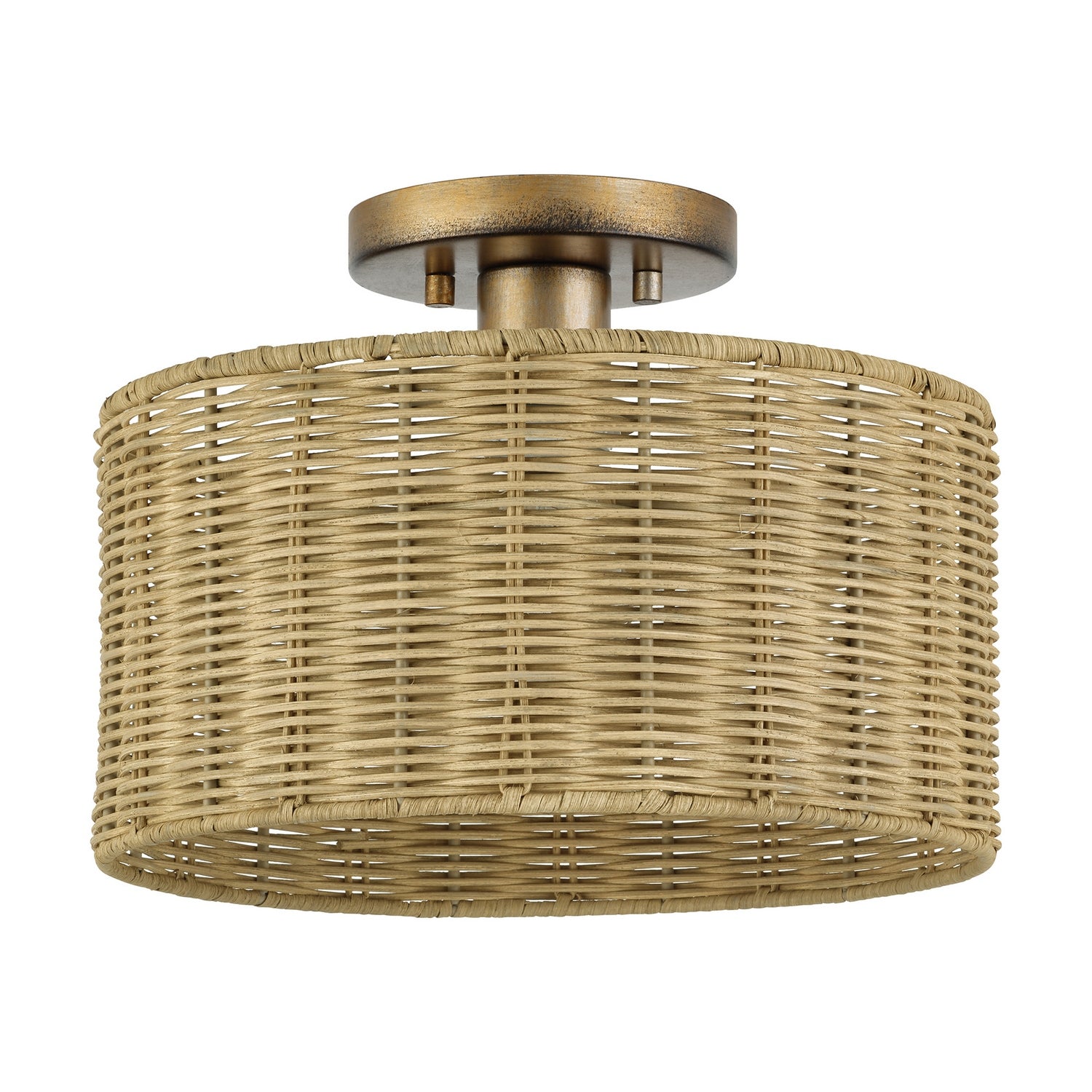 Livex Lighting - 60046-48 - One Light Semi-Flush Mount - Weavington - Antique Gold Leaf