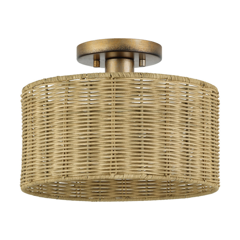 Livex Lighting - 60046-48 - One Light Semi-Flush Mount - Weavington - Antique Gold Leaf