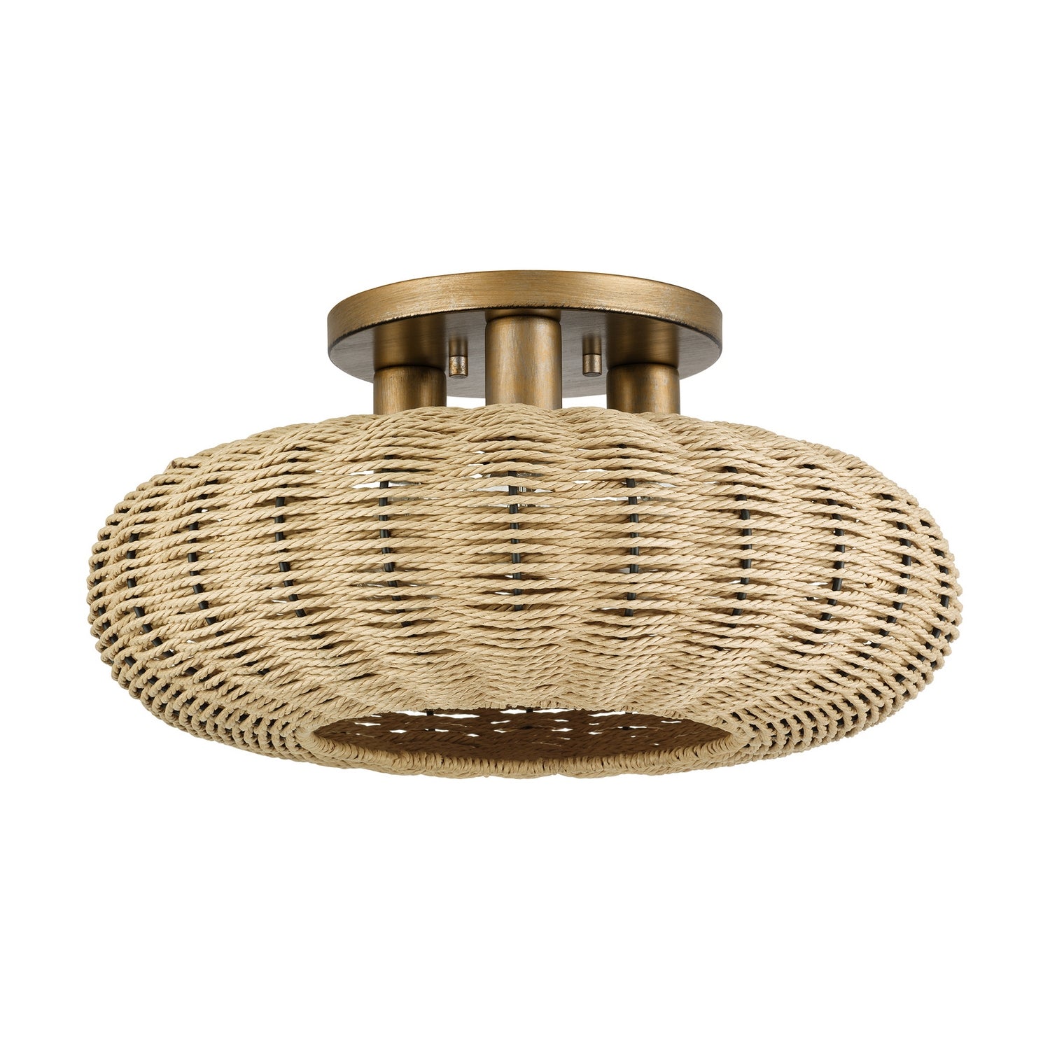Livex Lighting - 60208-48 - Three Light Semi-Flush Mount - Summervine - Antique Gold Leaf