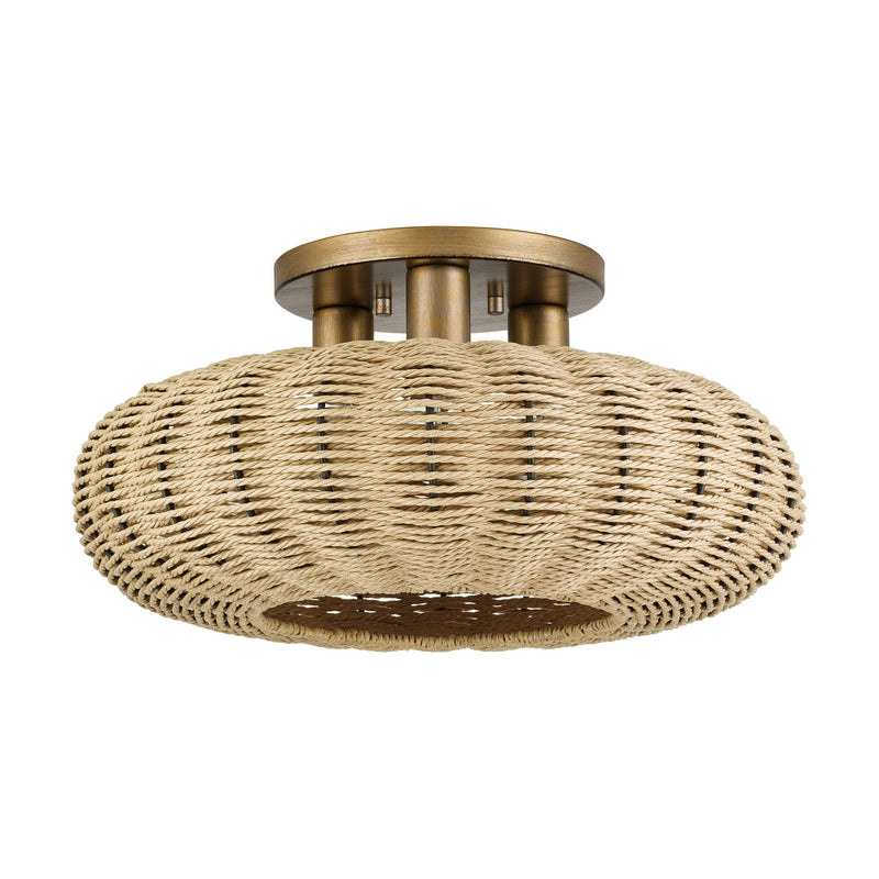 Livex Lighting - 60208-48 - Three Light Semi-Flush Mount - Summervine - Antique Gold Leaf