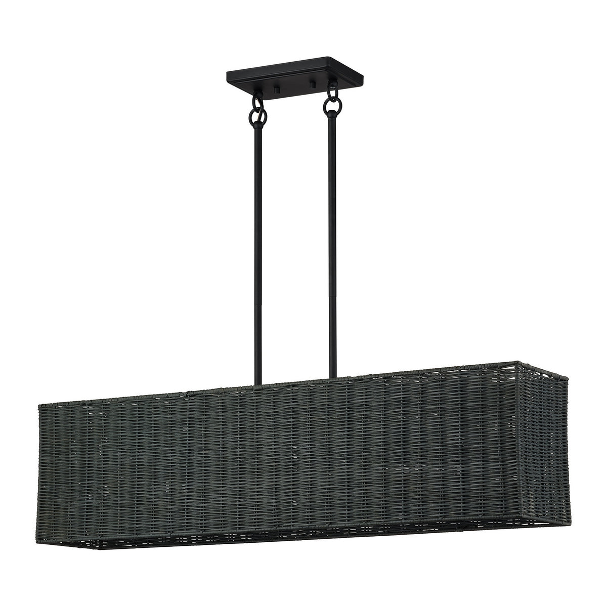 Livex Lighting - 60553-04 - Four Light Linear Chandelier - Weavington - Black