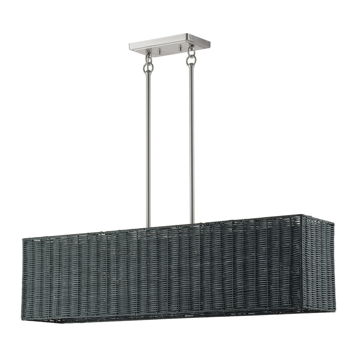 Livex Lighting - 60553-91 - Four Light Linear Chandelier - Weavington - Brushed Nickel